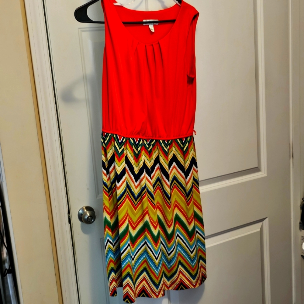 Size 12 orange multi color dress